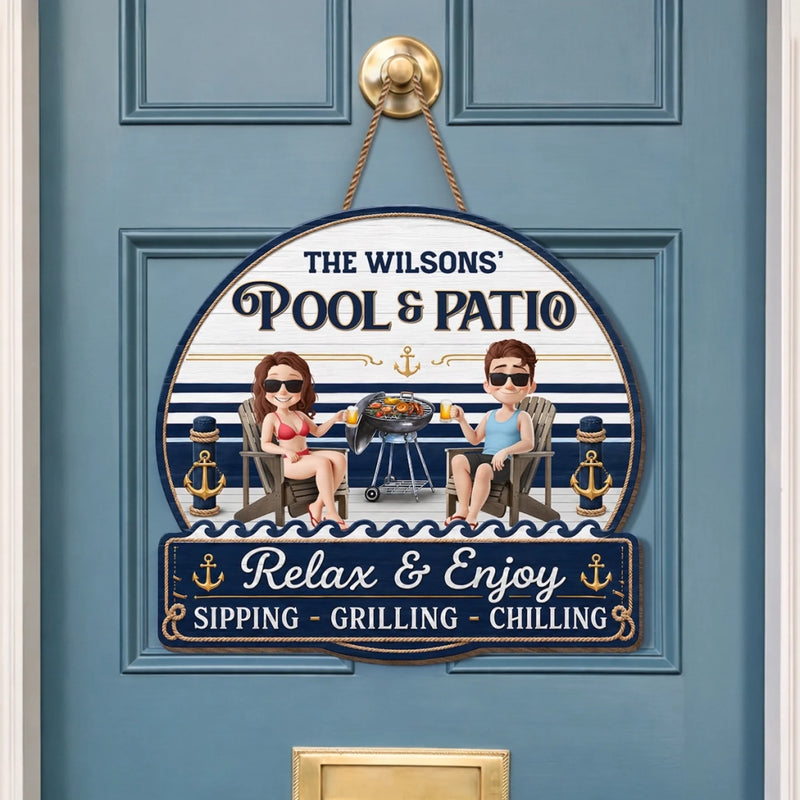 Custom Wood Sign - Personalized Summer Vacation And Travel Gifts For Husband And Wife, Him And Her - Our Favorite Coastal Escape