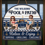 Custom Wood Sign - Personalized Summer Vacation And Travel Gifts For Husband And Wife, Him And Her - Our Favorite Coastal Escape