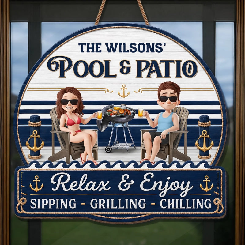 Custom Wood Sign - Personalized Summer Vacation And Travel Gifts For Husband And Wife, Him And Her - Our Favorite Coastal Escape