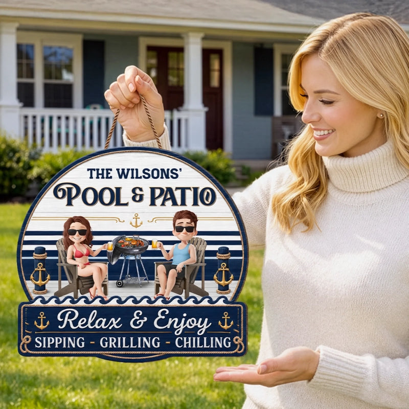 Custom Wood Sign - Personalized Summer Vacation And Travel Gifts For Husband And Wife, Him And Her - Our Favorite Coastal Escape