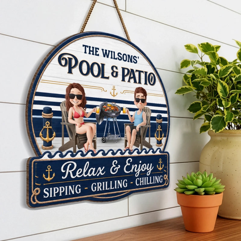 Custom Wood Sign - Personalized Summer Vacation And Travel Gifts For Husband And Wife, Him And Her - Our Favorite Coastal Escape