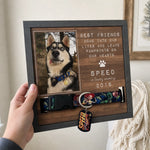 Custom Photo Pet Loss Sign, Collar Frame - Personalized Pet Memorial Sympathy Gifts For Dogs, Cats - Run Free Over Rainbow Bridge