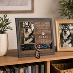 Custom Photo Pet Loss Sign, Collar Frame - Personalized Pet Memorial Sympathy Gifts For Dogs, Cats - Run Free Over Rainbow Bridge