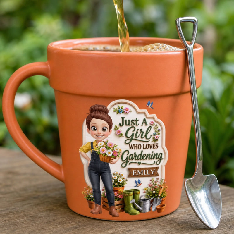 Custom Plant Pot Ceramic Mug - Personalized Birthday Garden Gifts For Gardeners - Gardening Girlhood At Its Finest
