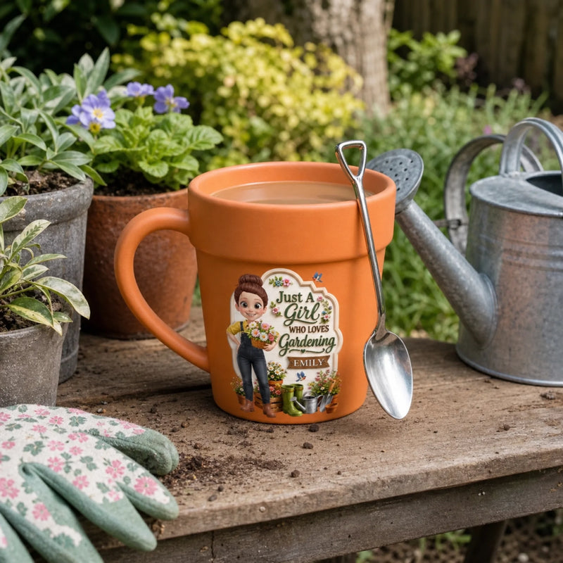 Custom Plant Pot Ceramic Mug - Personalized Birthday Garden Gifts For Gardeners - Gardening Girlhood At Its Finest