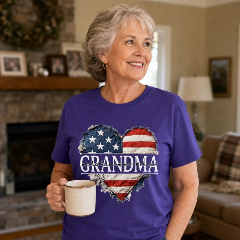 Custom T-shirt, Premium T-shirt, Hoodie - Personalized 4th Of July Gifts For Mom, Grandma - Blessed With Generations Of Love