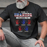 Custom T-shirt, Hoodie – Personalized America 250th Anniversary Gifts For Dad, Grandpa – This Proud Grandpa Belongs To Awesome Kids