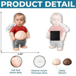 Custom Photo Dad Bod Belly Squishy Acrylic Fridge Magnet – Personalized Funny Gifts For Men, Dad, Grandpa, Kids – Too Cool To Be Normal