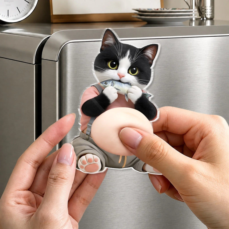 Custom Photo Squishy Acrylic Fridge Magnet – Personalized Birthday Gifts For Dog Cat Lovers, Dog Dad And Mom, Cat Owners - Behold The Glorious Roundness
