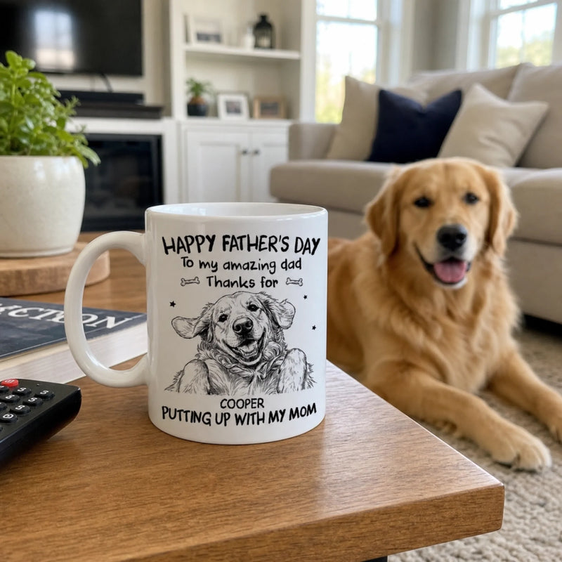 Custom Photo Mug - Personalized Father's Day Birthday Gifts For Dog Cat Lovers, Dog Dad, Cat Owners - To The Amazing Dad