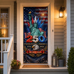 Custom Door Cover - Personalized America 250th Anniversary Gifts For Mom, Dad, Brother, Sister, Kids  - Land Of Liberty Family