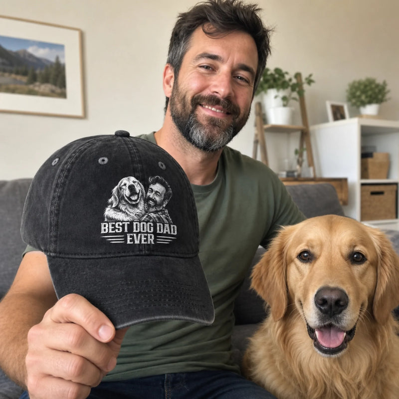 Custom Photo Cap - Personalized Father's Day Birthday Gifts For Dog Cat Lovers, Dog Dad And Mom, Cat Owners - Life Is Better With Paws