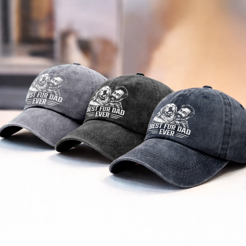 Custom Photo Cap - Personalized Father's Day Birthday Gifts For Dog Cat Lovers, Dog Dad And Mom, Cat Owners - Life Is Better With Paws