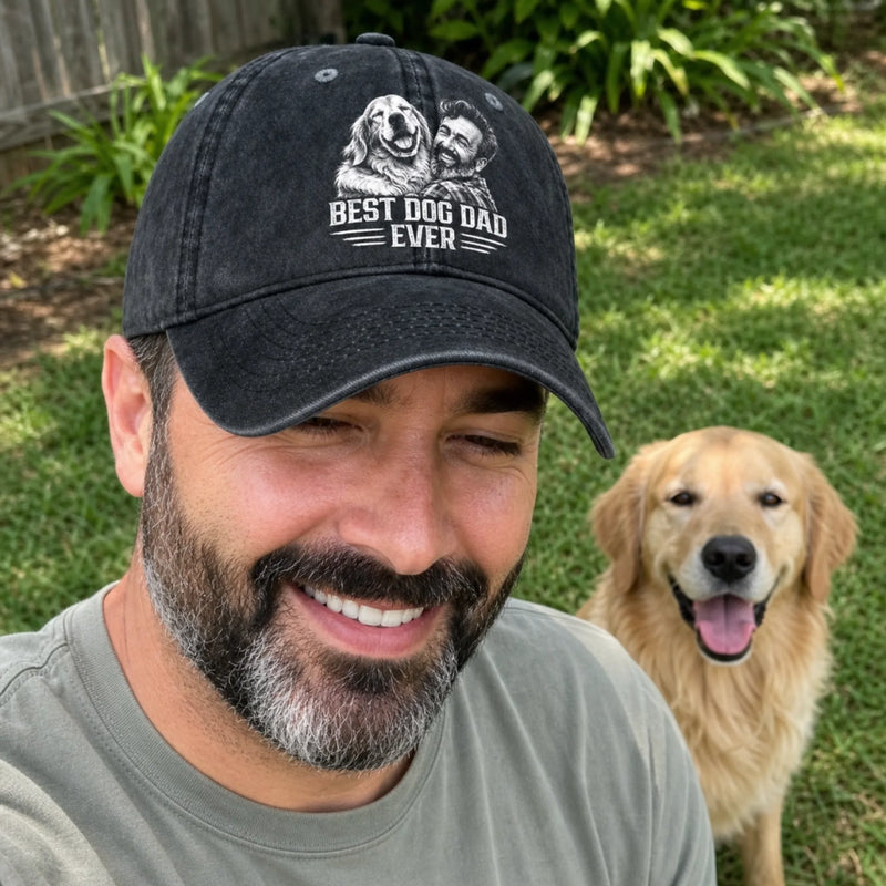 Custom Photo Cap - Personalized Father's Day Birthday Gifts For Dog Cat Lovers, Dog Dad And Mom, Cat Owners - Life Is Better With Paws