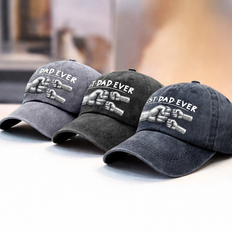 Custom Cap - Personalized Father's Day Birthday Gifts For Dad, Grandpa - Fist Bumps, Endless Love