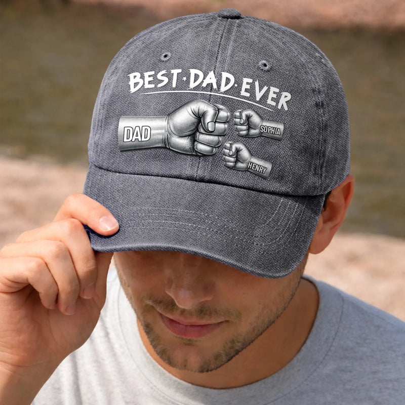 Custom Cap - Personalized Father's Day Birthday Gifts For Dad, Grandpa - Fist Bumps, Endless Love