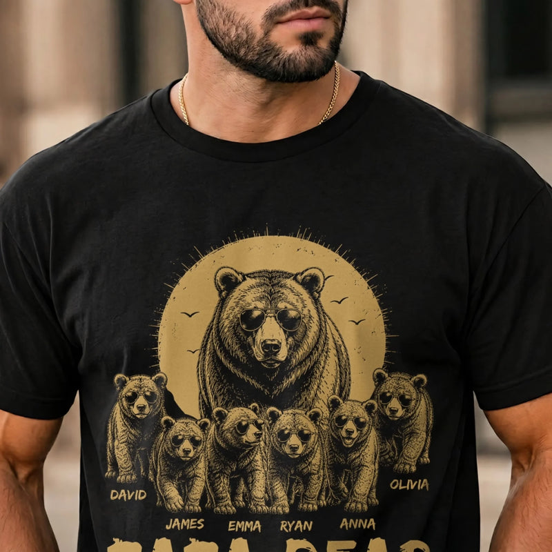 Custom T-shirt, Hoodie - Personalized Father's Day Birthday Gifts For Dad, Grandpa - This Bear Loves His Cubs