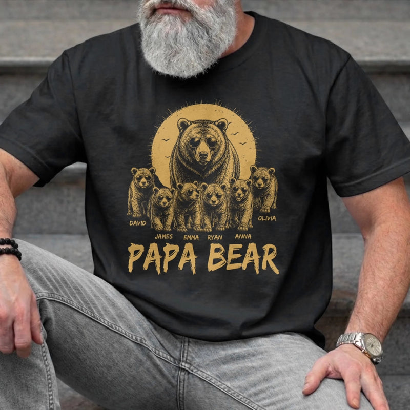 Custom T-shirt, Hoodie - Personalized Father's Day Birthday Gifts For Dad, Grandpa - This Bear Loves His Cubs