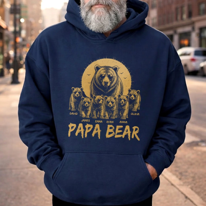 Custom T-shirt, Hoodie - Personalized Father's Day Birthday Gifts For Dad, Grandpa - This Bear Loves His Cubs