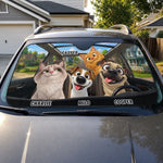 Custom Auto Windshield Sunshade, Car Window Protector - Personalized Birthday Gifts For Dog Cat Lovers, Dog Dad And Mom, Cat Owners - Where Paws Go, Joy Follows