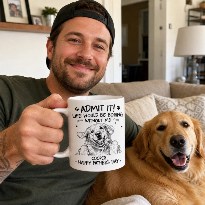 Custom Photo Mug - Personalized Father's Day Birthday Gifts For Dog Cat Lovers, Dog Dad And Mom, Cat Owners - My Best Friend Has Paws