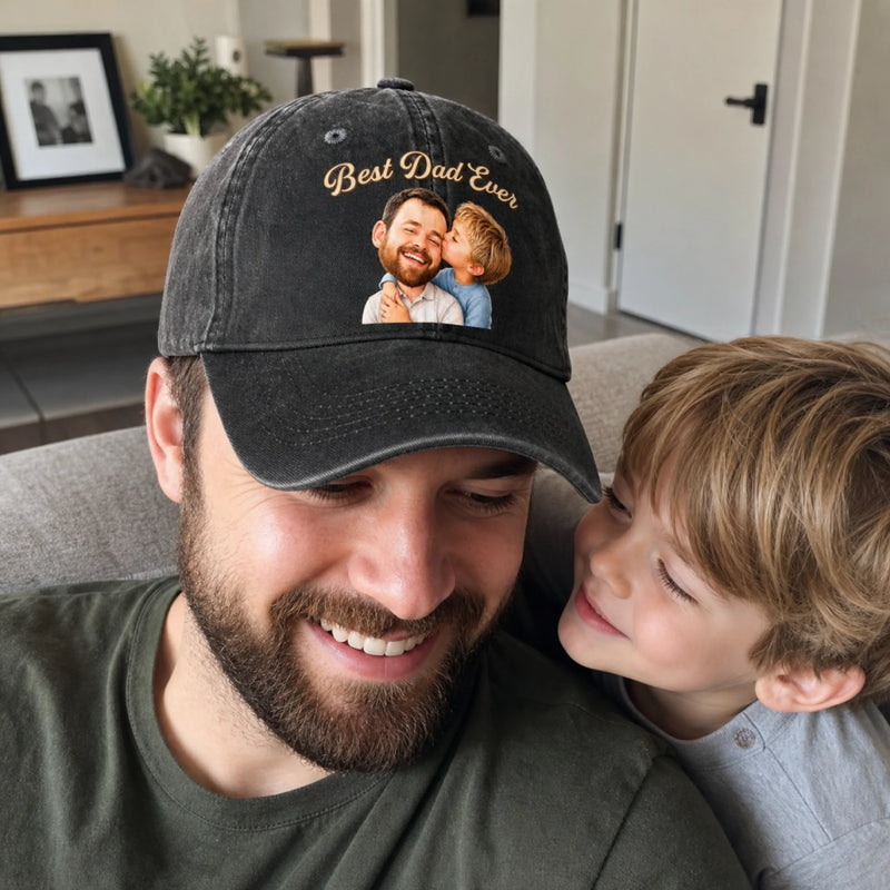 Custom Photo Cap - Personalized Father's Day Birthday Gifts For Dad, Grandpa - Thankful For Dad Every Day