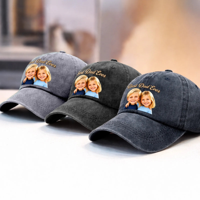 Custom Photo Cap - Personalized Father's Day Birthday Gifts For Dad, Grandpa - Thankful For Dad Every Day