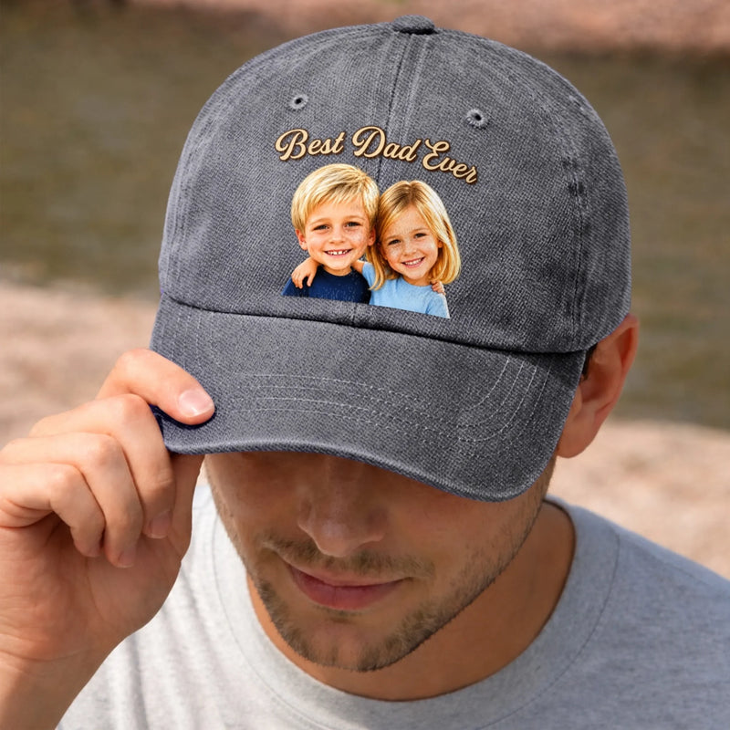 Custom Photo Cap - Personalized Father's Day Birthday Gifts For Dad, Grandpa - Thankful For Dad Every Day