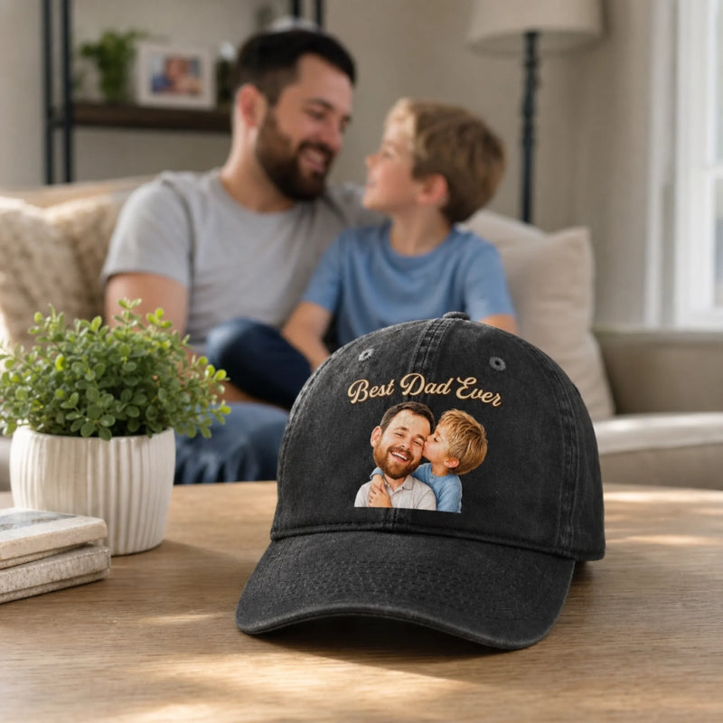 Custom Photo Cap - Personalized Father's Day Birthday Gifts For Dad, Grandpa - Thankful For Dad Every Day