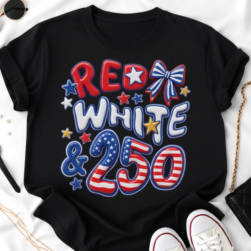 Unisex T-shirt, Premium T-shirt, Hoodie - America 250th Anniversary Gifts For Men And Women – Red White Blue Glitter Style