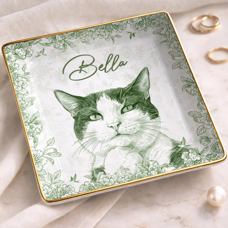 Custom Photo Full-Print Jewelry Dish - Personalized Birthday Gifts For Dog Cat Lovers, Dog Dad And Mom, Cat Owners - Blessed With Sweet Furry Souls