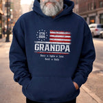 Custom T-shirt, Hoodie - Personalized America 250th Anniversary Father's Day Gifts For Dad, Grandpa - Patriotic Stars Proud Legacy