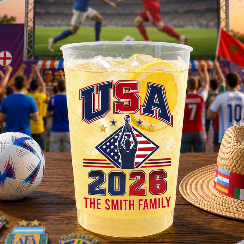 Custom International Soccer Tournament Party Cups - Personalized Birthday Gifts For Soccer Lovers, Sports Fans, Sports Lovers - Blessed With Great Football Vibes