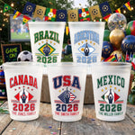 Custom International Soccer Tournament Party Cups - Personalized Birthday Gifts For Soccer Lovers, Sports Fans, Sports Lovers - Blessed With Great Football Vibes