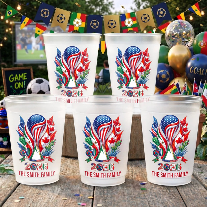Custom International Soccer Tournament Party Cups - Personalized Birthday Gifts For Soccer Lovers, Sports Fans, Sports Lovers - Good Times, Great Matches