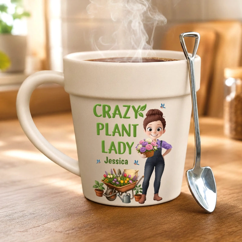 Custom Plant Pot Ceramic Mug - Personalized Birthday Garden Gifts For Gardeners - My Happy Green Sanctuary