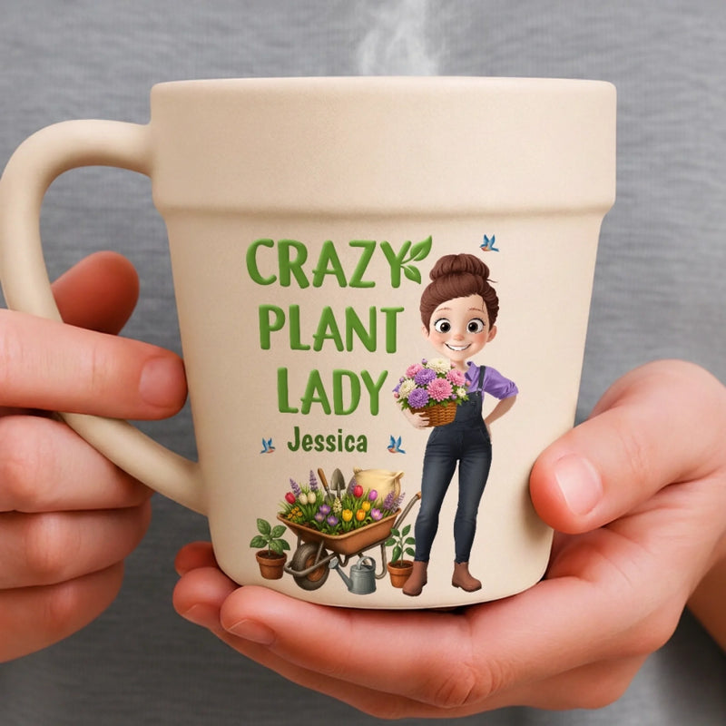 Custom Plant Pot Ceramic Mug - Personalized Birthday Garden Gifts For Gardeners - My Happy Green Sanctuary