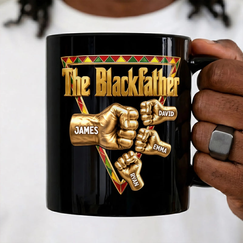 Custom Black Mug - Personalized Father's Day Birthday Gifts For Dad, Grandpa - The Blackfather