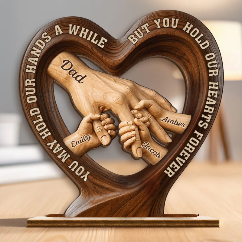 Custom 2-Layered Wooden Plaque - Personalized Father's Day Birthday Gifts For Dad, Grandpa - Dad’s Love Guides Us Daily