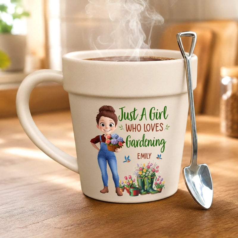 Custom Plant Pot Ceramic Mug - Personalized Birthday Garden Gifts For Gardeners - Gardening Is My Therapy