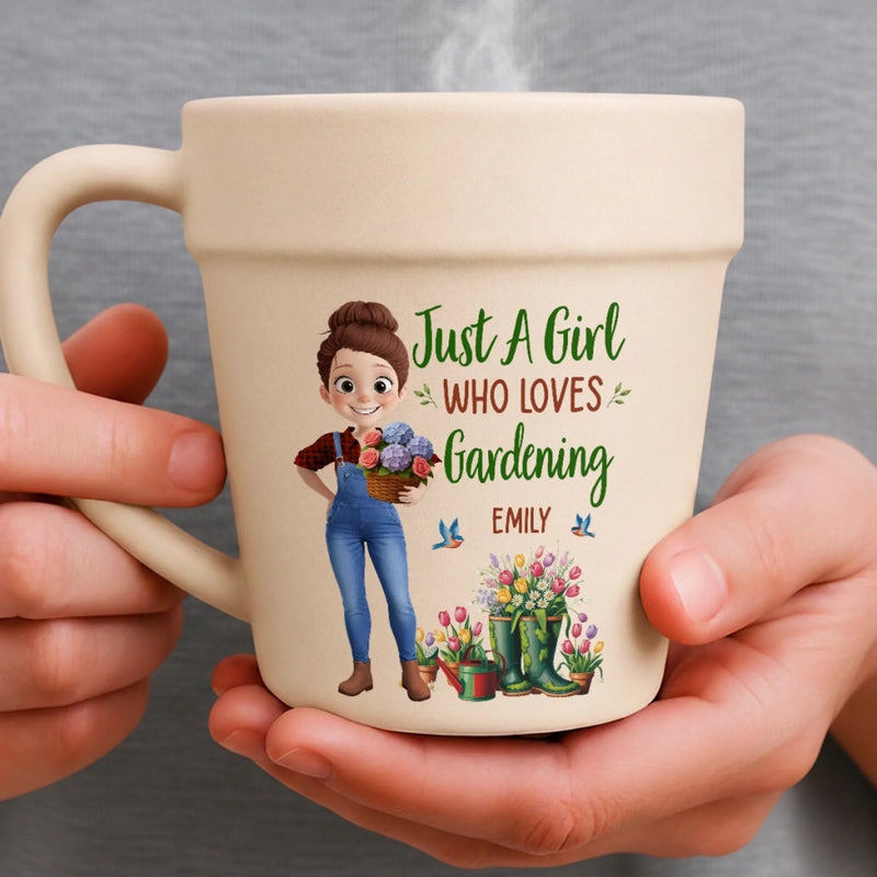 Custom Plant Pot Ceramic Mug - Personalized Birthday Garden Gifts For Gardeners - Gardening Is My Therapy