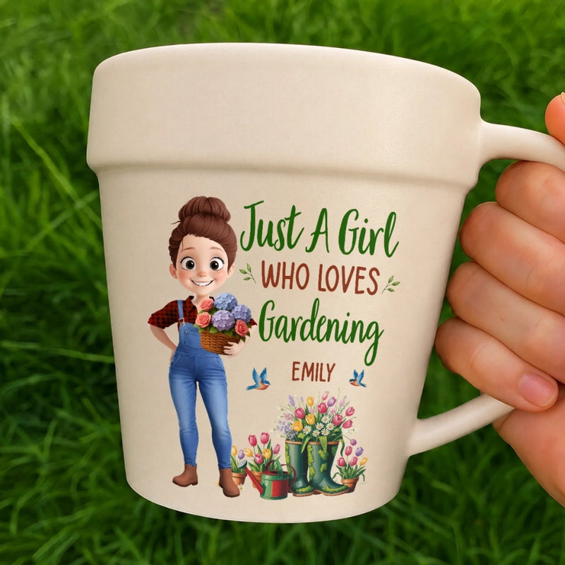 Custom Plant Pot Ceramic Mug - Personalized Birthday Garden Gifts For Gardeners - Gardening Is My Therapy
