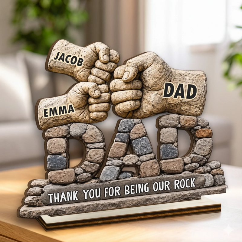 Custom 2-Layered Wooden Plaque - Personalized Father's Day Birthday Gifts For Dad, Grandpa - Strong Roots, Endless Love