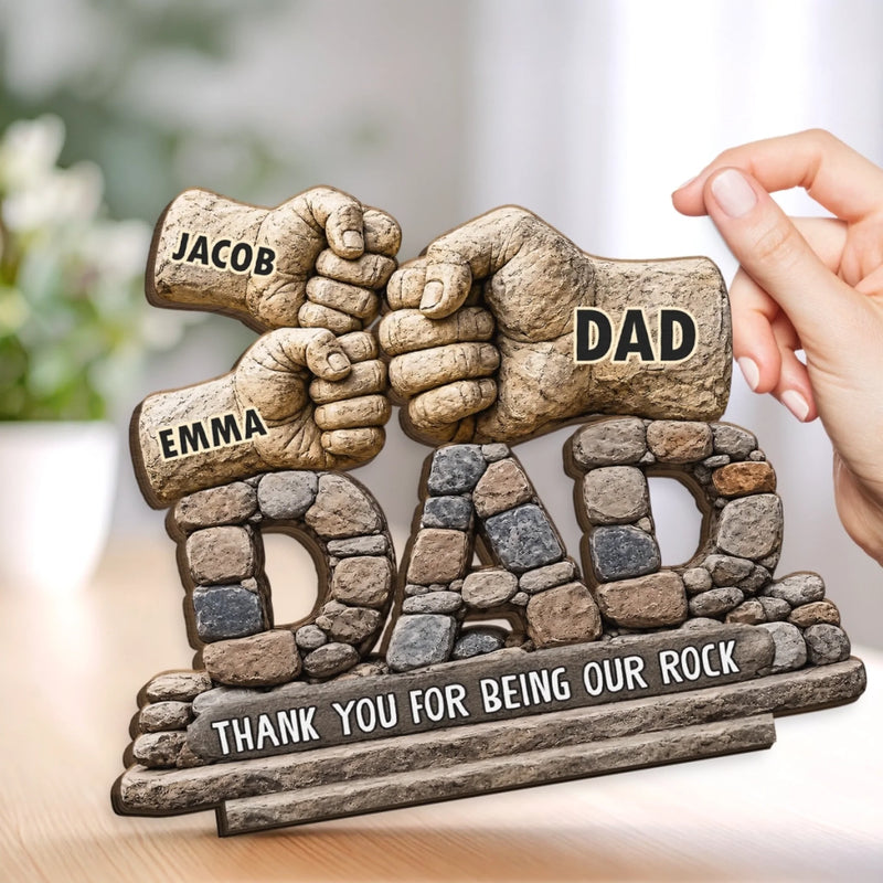 Custom 2-Layered Wooden Plaque - Personalized Father's Day Birthday Gifts For Dad, Grandpa - Strong Roots, Endless Love