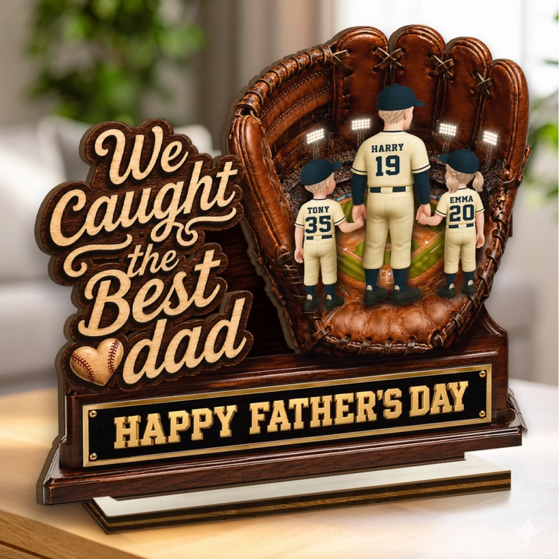 Custom 2-Layered Wooden Plaque - Personalized Father's Day Gifts For Dad, Grandpa, Baseball Lovers, Sports Fans, Sports Lovers - Great Dads Raise Great Kids