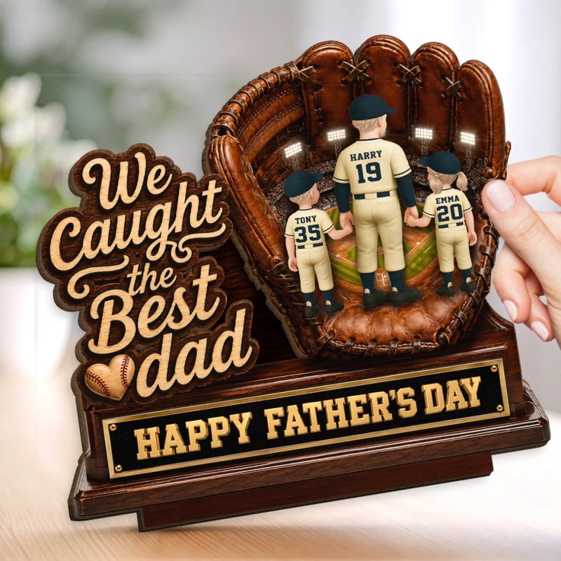 Custom 2-Layered Wooden Plaque - Personalized Father's Day Gifts For Dad, Grandpa, Baseball Lovers, Sports Fans, Sports Lovers - Great Dads Raise Great Kids