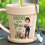 Custom Plant Pot Ceramic Mug - Personalized Birthday Garden Gifts For Gardeners - My Happy, Blooming Sanctuary