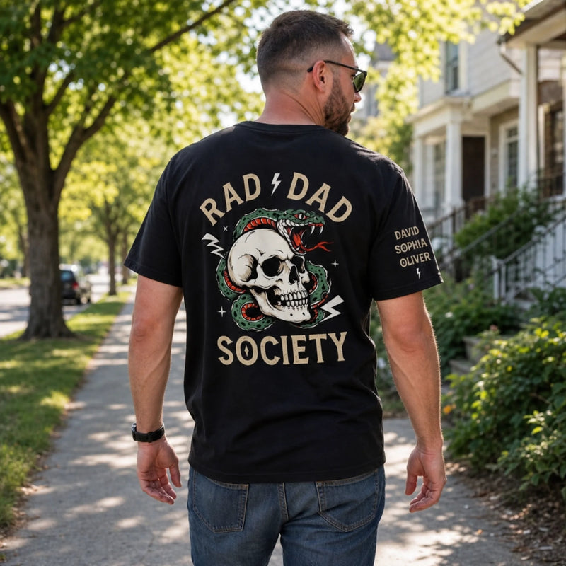 Custom T-Shirt - Personalized  Father's Day Birthday Gifts For Dad, Grandpa - Rad Dad Legend