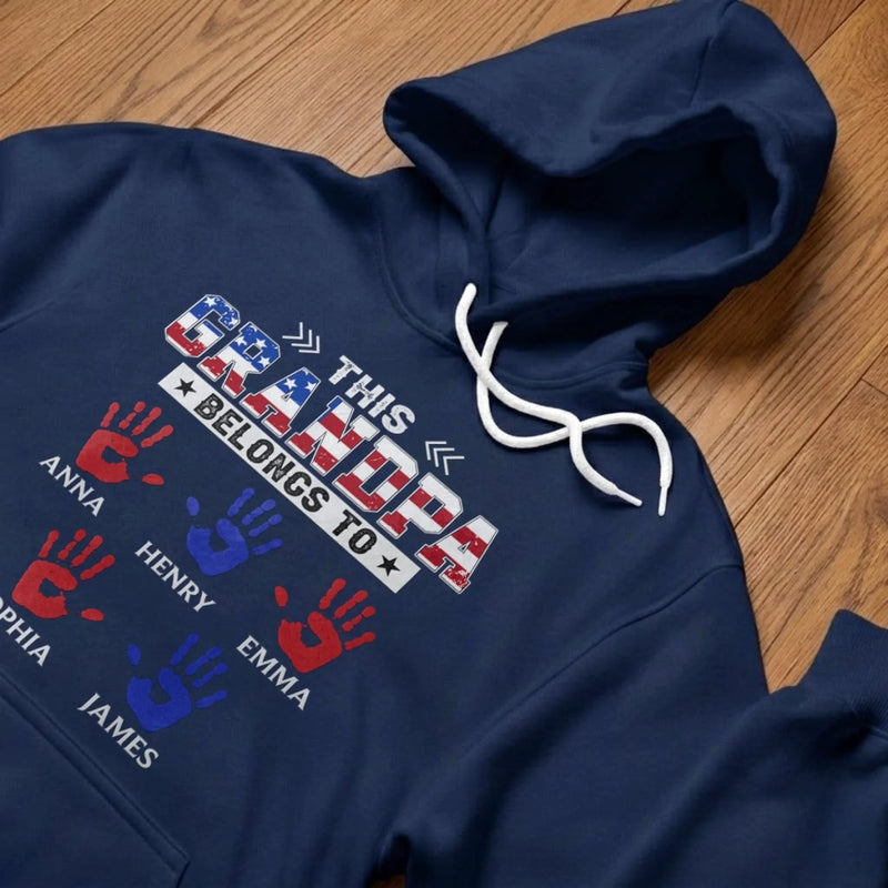Custom T-shirt, Hoodie – Personalized America 250th Anniversary Gifts For Dad, Grandpa – This Proud Grandpa Belongs To Awesome Kids