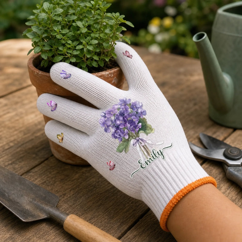 Custom Gardening Gloves - Personalized Birthday Garden Gifts For Gardeners - Gathering Sweet Summer Moments